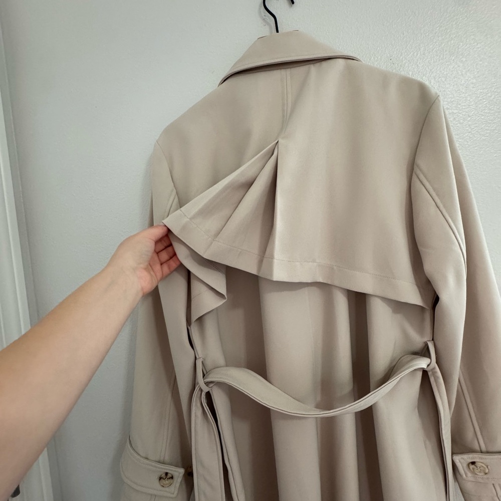 Bagatelle Beige Double-Breasted Trench Coat - Picture 8 of 10